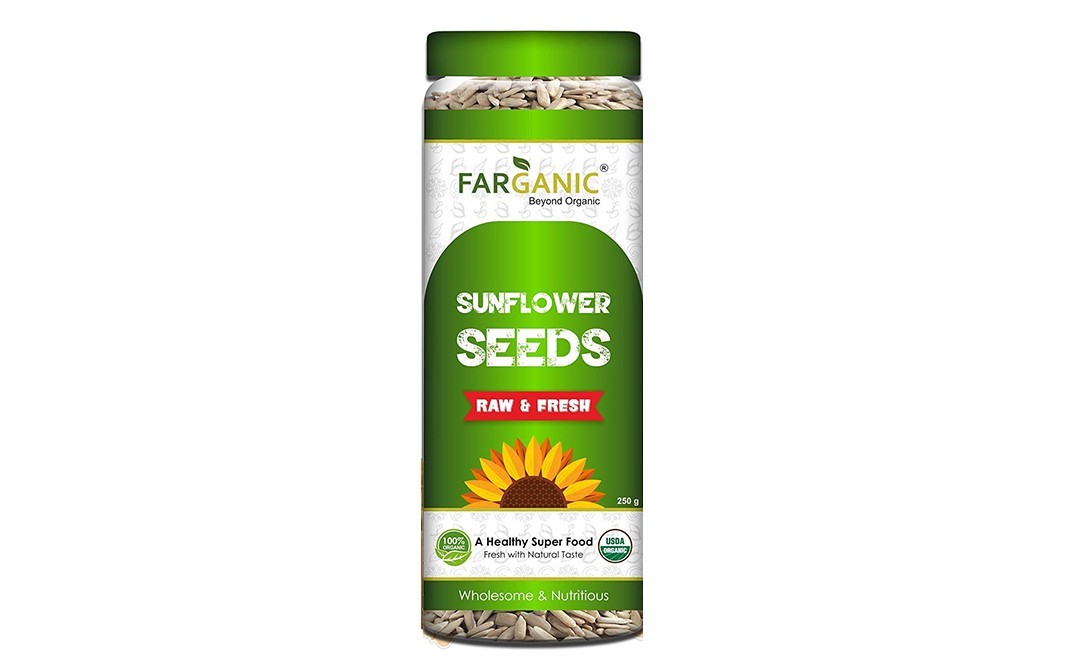Farganic Sunflower seeds Raw & Fresh   Plastic Jar  250 grams